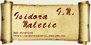 Isidora Maletić vizit kartica